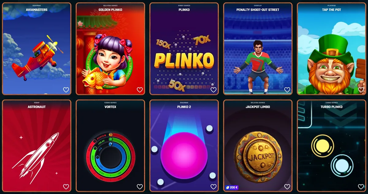 RingoSpin Casino Sofortgewinn- und Crash-Spiele